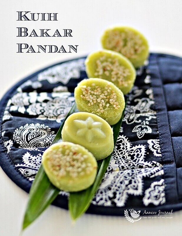 Kuih Bakar Pandan (Baked Pandan Cake) 烤香兰糕 - Anncoo Journal