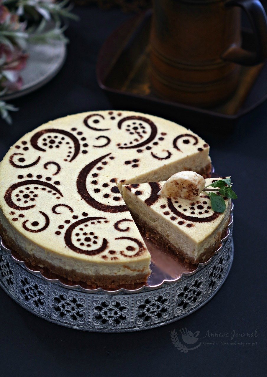 baked banana cheesecake